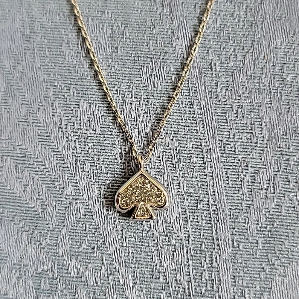 Silver KATE Spade Pendant Necklace With Glitter Center - Picture 1 of 5
